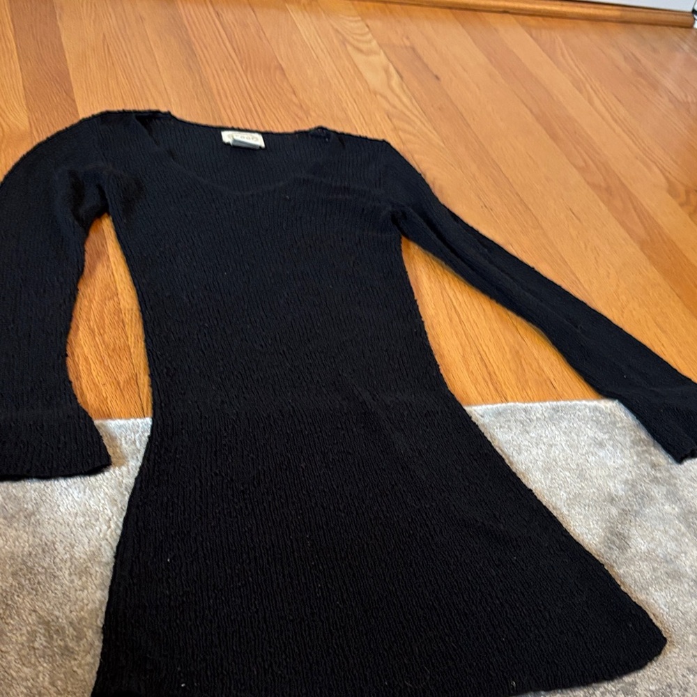 Elegant Black Knit Swim Coverup